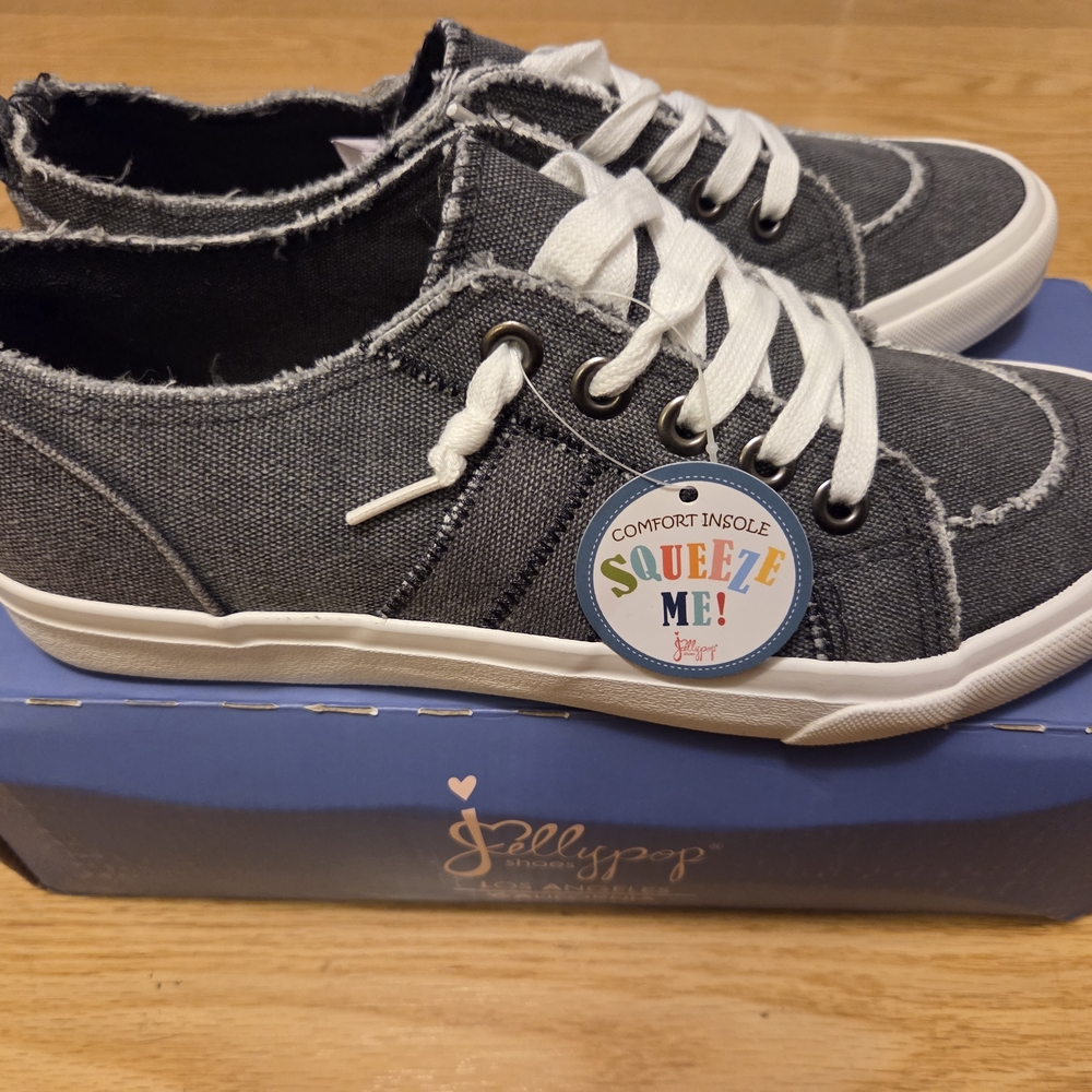 Women's Jelly Pop Kory Sneakers Charcoal Stone Washed Size 9.5M